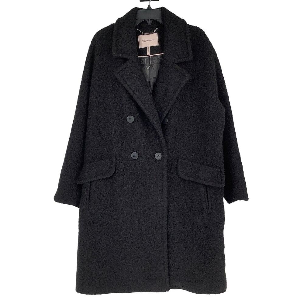 Bcbgeneration 3x Black Double Breasted Boucl Coat… - image 3
